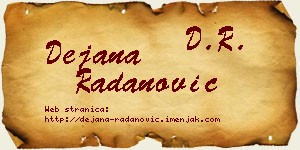Dejana Radanović vizit kartica